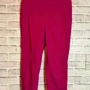 Talbots‎ size 2p mid rise side zip cropped magenta pants like new